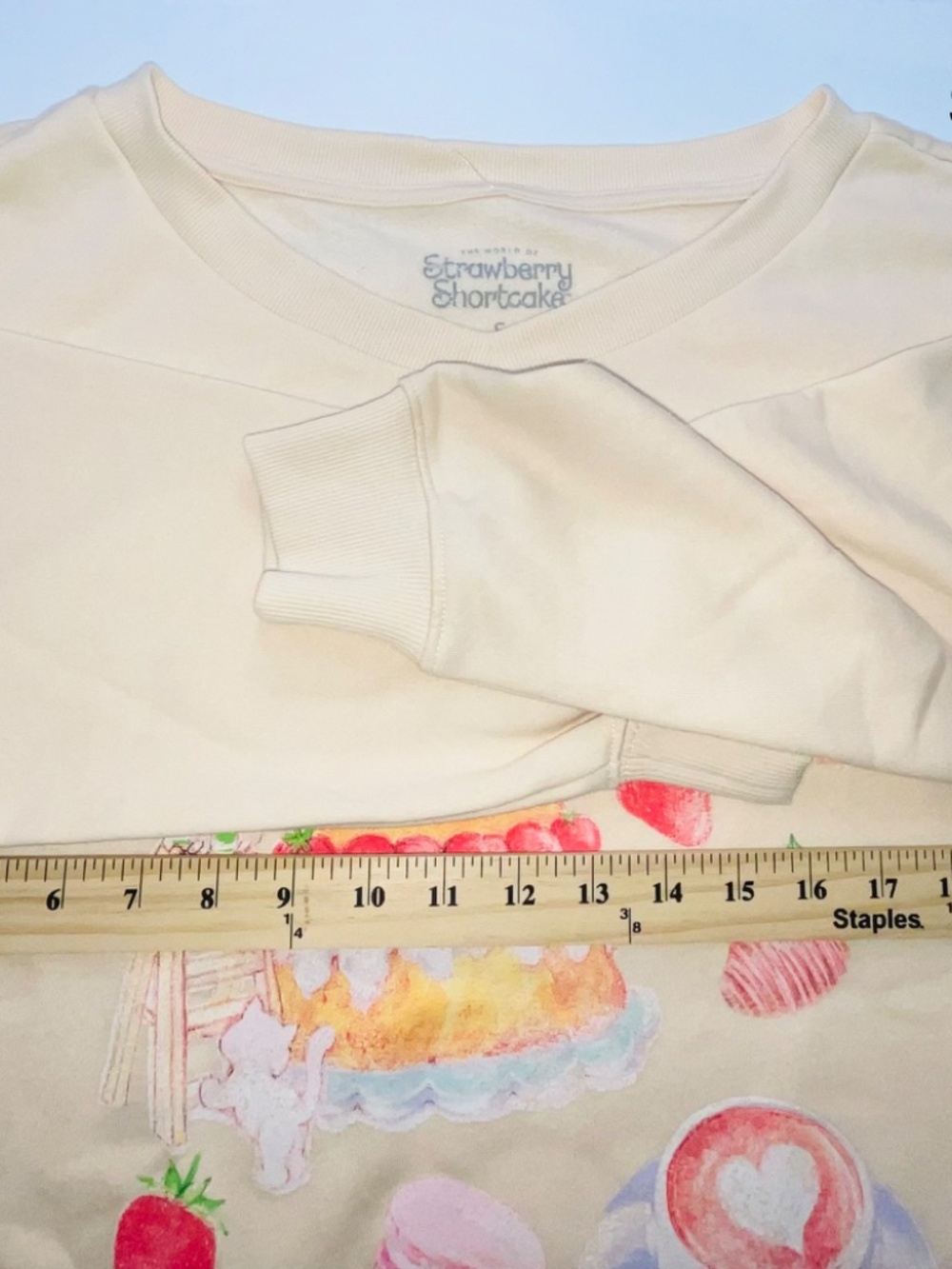 Strawberry Shortcake Pull-Over V Loose Boxy Sweatshirt. NWOT. Women’s - Picture 5 of 9